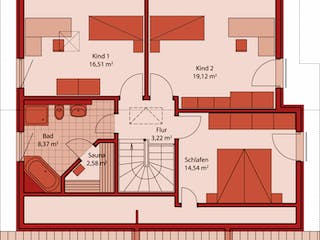 Fertighaus Jazz 80 SD von SCHWABENHAUS Schlüsselfertig ab 286545€, Satteldach-Klassiker Grundriss 2