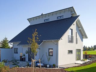 Fertighaus Jazz 80 Sonderplanung von SCHWABENHAUS, Pultdachhaus Außenansicht 1
