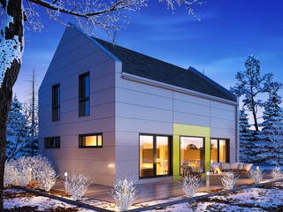 Fertighaus Jedermann Design von Büdenbender Hausbau, Satteldach-Klassiker Außenansicht 1