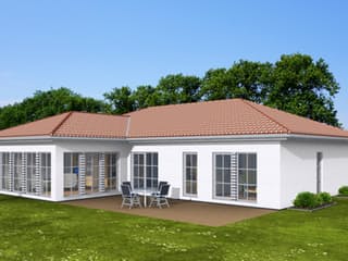 Fertighaus Bungalow 147 von Zimmermann Haus Schlüsselfertig ab 304610€, Bungalow Außenansicht 2