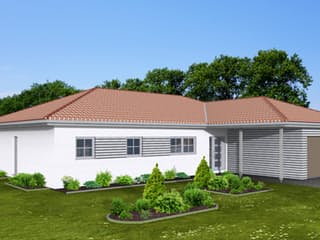 Fertighaus Bungalow 147 von Zimmermann Haus Schlüsselfertig ab 304610€, Bungalow Außenansicht 6