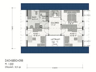 Fertighaus Jubiläumshaus von BayernBlock Schlüsselfertig ab 250000€, Blockhaus Grundriss 1