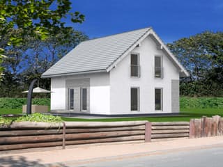 Fertighaus Junge Familie 126 von Suckfüll Energiesparhaus Schlüsselfertig ab 163470€, Satteldach-Klassiker Außenansicht 2