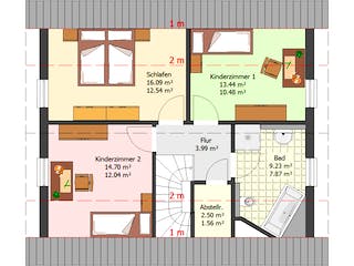 Fertighaus Junge Familie 126 von Suckfüll Energiesparhaus Schlüsselfertig ab 163470€, Satteldach-Klassiker Grundriss 1