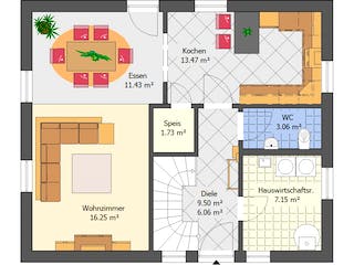 Fertighaus Junge Familie 126 von Suckfüll Energiesparhaus Schlüsselfertig ab 163470€, Satteldach-Klassiker Grundriss 2