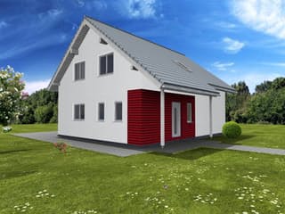 Fertighaus Junge Familie 156 von Suckfüll Energiesparhaus Schlüsselfertig ab 183800€, Satteldach-Klassiker Außenansicht 1