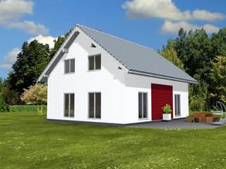 Fertighaus Junge Familie 156 von Suckfüll Energiesparhaus Schlüsselfertig ab 183800€, Satteldach-Klassiker Außenansicht 2