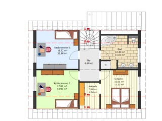 Fertighaus Junge Familie 156 von Suckfüll Energiesparhaus Schlüsselfertig ab 183800€, Satteldach-Klassiker Grundriss 1