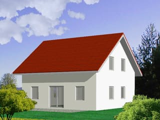 Fertighaus Junge Familie von Iller-Haus Schlüsselfertig ab 188000€, Satteldach-Klassiker Außenansicht 1