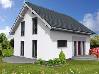 Fertighaus Junge Familie 127 von Suckfüll Energiesparhaus Schlüsselfertig ab 359100€, Satteldach-Klassiker Außenansicht 1