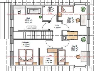 Fertighaus Junge Familie 153 von Suckfüll Energiesparhaus Schlüsselfertig ab 402131€, Satteldach-Klassiker Grundriss 2