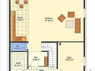 Massivhaus Junges Wohnen 173 von SYSTEMHAUS HAUSVERTRIEB Schlüsselfertig ab 242450€, Satteldach-Klassiker Grundriss 1