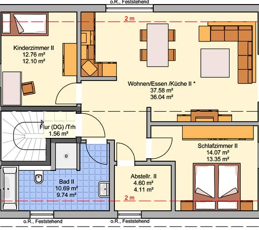 Fertighaus Junto 167 von Fingerhut Haus Schlüsselfertig ab 464582€, Satteldach-Klassiker Grundriss 2