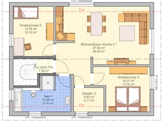 Fertighaus Junto 167 von Fingerhut Haus Schlüsselfertig ab 523164€, Satteldach-Klassiker Grundriss 2