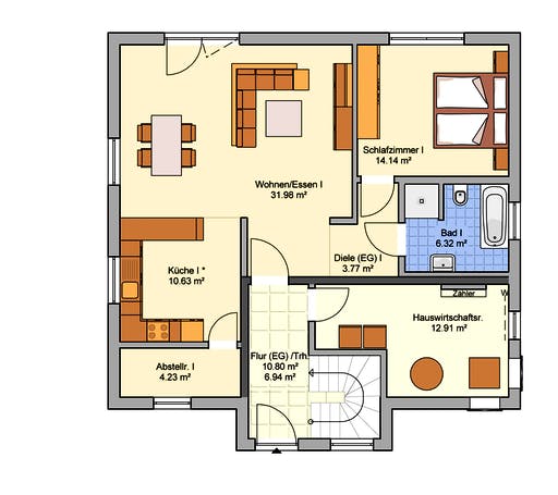 Fertighaus Junto 184 von Fingerhut Haus Schlüsselfertig ab 499194€, Satteldach-Klassiker Grundriss 1