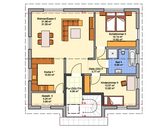 Fertighaus Junto 184 von Fingerhut Haus Schlüsselfertig ab 499194€, Satteldach-Klassiker Grundriss 2