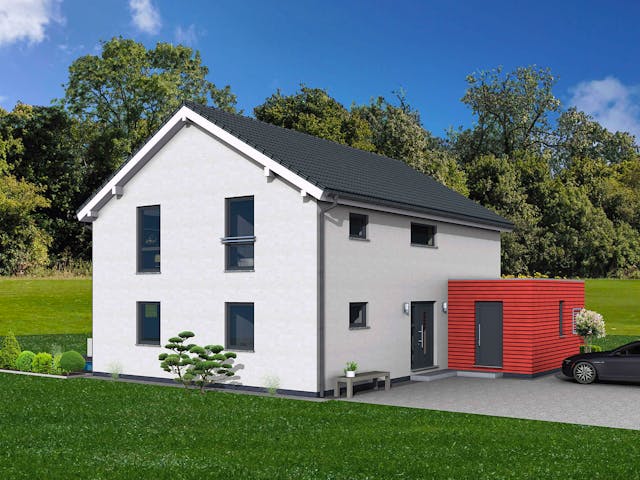 Fertighaus Junto 193 von Fingerhut Haus Schlüsselfertig ab 612957€, Satteldach-Klassiker Außenansicht 2