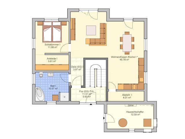 Fertighaus Junto 209 von Fingerhut Haus Schlüsselfertig ab 635142€, Cubushaus Grundriss 1