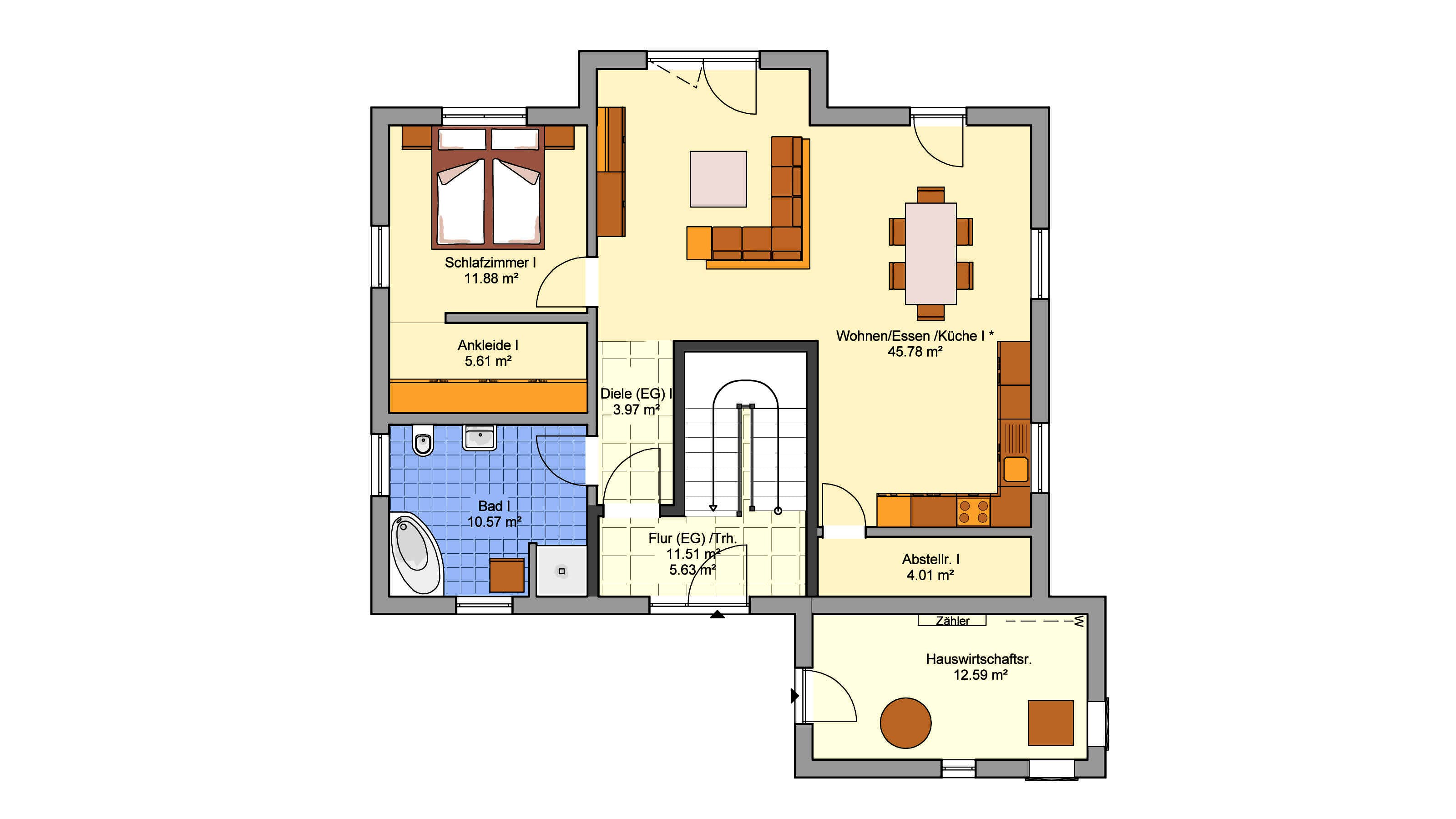 Fertighaus Junto 209 von FINGERHUT-HAUS Schlüsselfertig ab 631735€, Cubushaus Grundriss 1