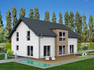Fertighaus Junto 211 von Fingerhut Haus Schlüsselfertig ab 618521€, Satteldach-Klassiker Außenansicht 1