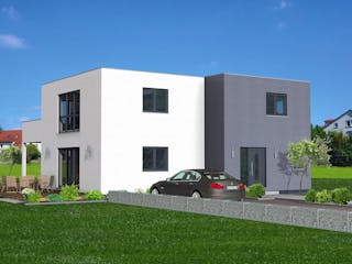 Fertighaus Junto 222 von Fingerhut Haus Schlüsselfertig ab 635208€, Cubushaus Außenansicht 1