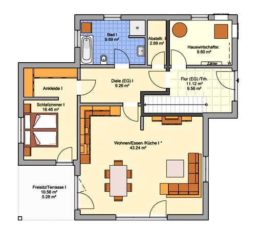 Fertighaus Junto 222 von Fingerhut Haus Schlüsselfertig ab 572509€, Cubushaus Grundriss 1