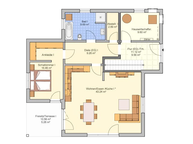 Fertighaus Junto 222 von Fingerhut Haus Schlüsselfertig ab 635208€, Cubushaus Grundriss 1
