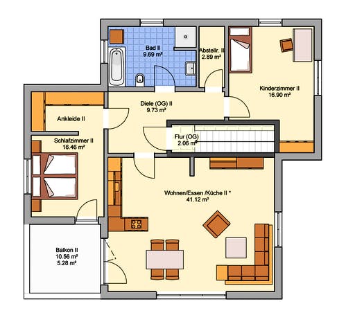 Fertighaus Junto 222 von Fingerhut Haus Schlüsselfertig ab 572509€, Cubushaus Grundriss 2