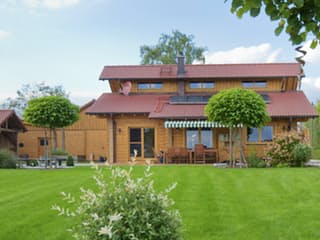 Fertighaus Juri von BayernBlock Ausbauhaus ab 140900€, Blockhaus Außenansicht 4