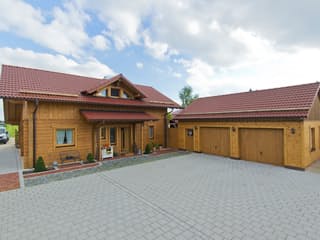 Fertighaus Juri von BayernBlock Ausbauhaus ab 140900€, Blockhaus Außenansicht 5