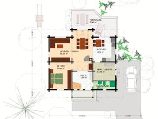 Fertighaus Juri von BayernBlock Ausbauhaus ab 140900€, Blockhaus Grundriss 2