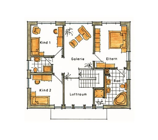 Fertighaus Rabea von GUSSEK HAUS Schlüsselfertig ab 394700€, Stadtvilla Grundriss 2