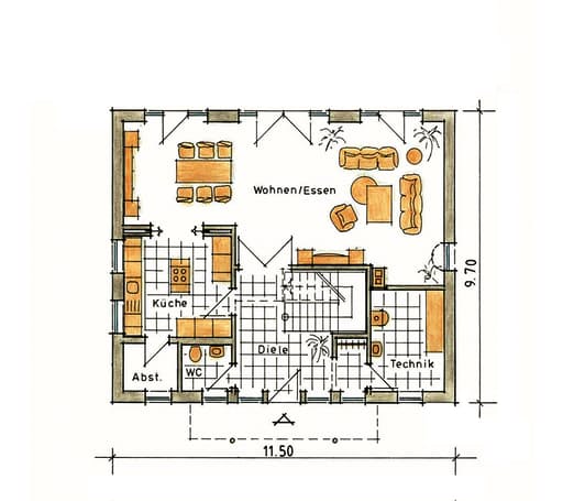 Fertighaus Rabea von GUSSEK HAUS Schlüsselfertig ab 394700€, Stadtvilla Grundriss 1