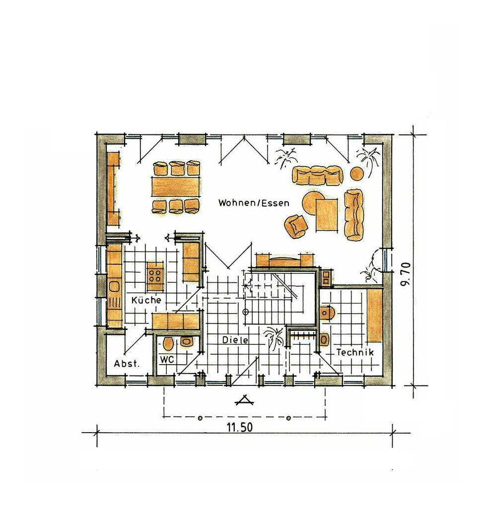 Fertighaus Rabea von GUSSEK HAUS Schlüsselfertig ab 548400€, Stadtvilla Grundriss 1