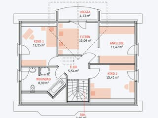 Fertighaus Kamen von STREIF Haus, Satteldach-Klassiker Grundriss 2