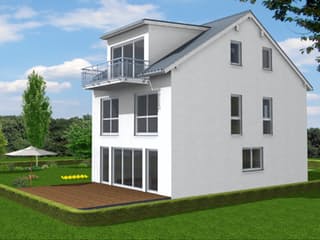 Fertighaus Kamila 196 von Klaus Kowalski Immobilien, Satteldach-Klassiker Außenansicht 2