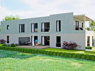 Fertighaus Mehrfamilienhaus KUBOS 4.269_a Außenansicht 1