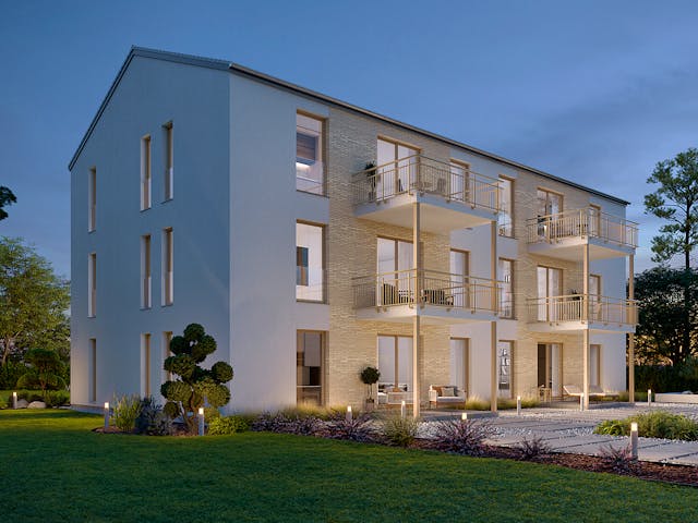 Fertighaus Mehrfamilienhaus More 6.1 von KAMPA - Mehrfamilienhäuser Schlüsselfertig ab 1881327€, Außenansicht 1 Fertighaus Mehrfamilienhaus More 6.1 von KAMPA - Mehrfamilienhäuser Schlüsselfertig ab 1881327€, Außenansicht 1