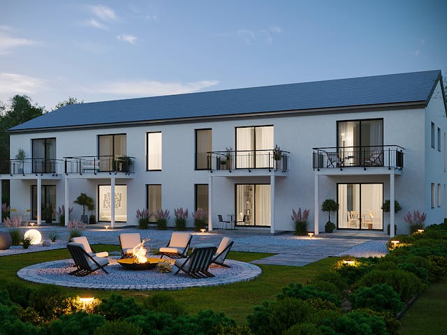 Fertighaus Mehrfamilienhaus More 8.1 von KAMPA - Mehrfamilienhäuser Schlüsselfertig ab 1906196€, Außenansicht 1 Fertighaus Mehrfamilienhaus More 8.1 von KAMPA - Mehrfamilienhäuser Schlüsselfertig ab 1906196€, Außenansicht 1