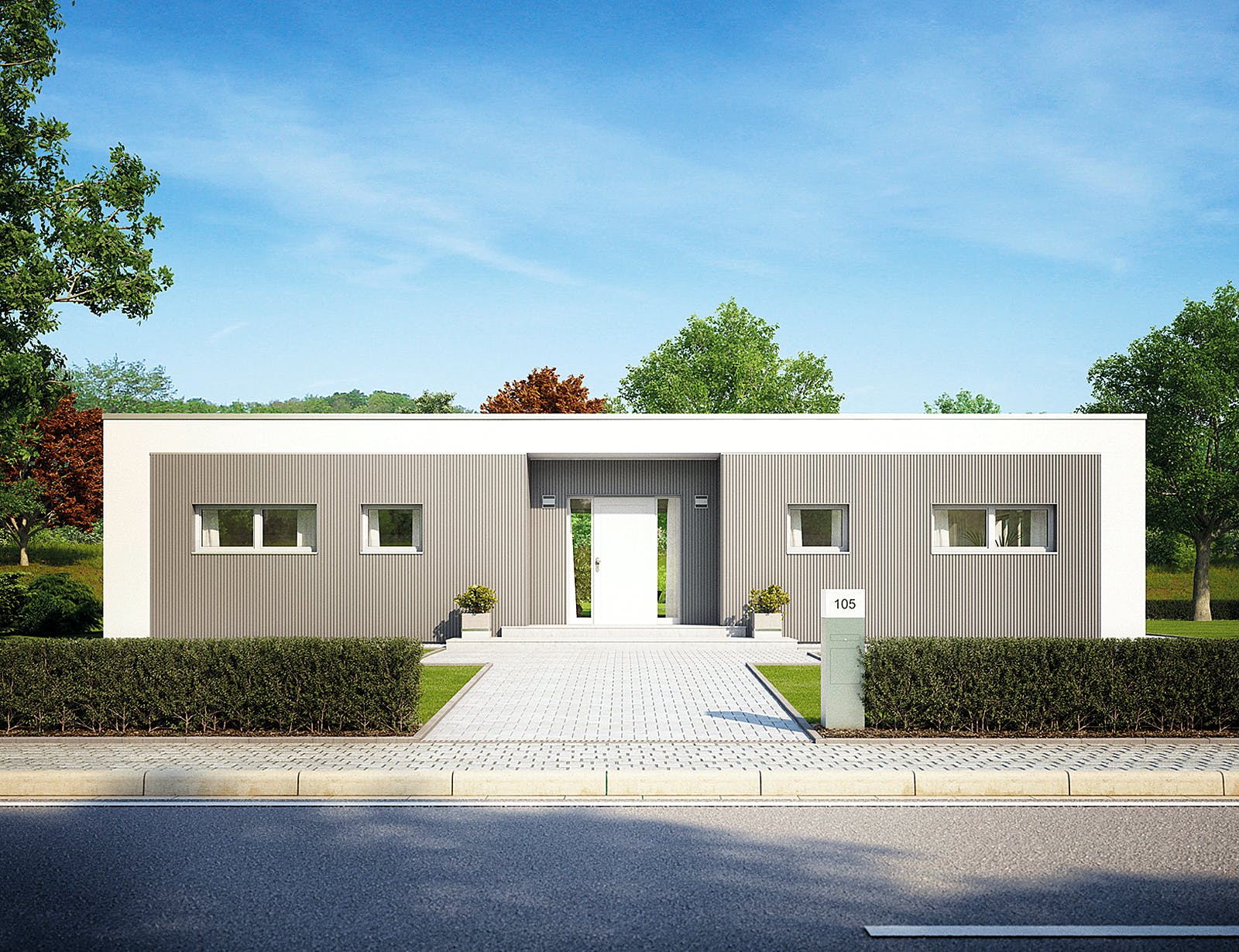 Fertighaus CLARON 2.1150 von KAMPA, Bungalow Außenansicht 1
