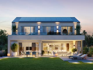 Fertighaus Concept 3 von KAMPA Schlüsselfertig ab 623637€, Satteldach-Klassiker Außenansicht 1