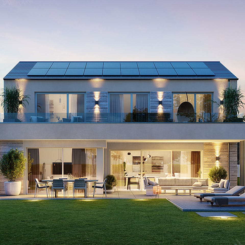 Fertighaus Concept 3 von KAMPA Schlüsselfertig ab 623637€, Satteldach-Klassiker Außenansicht 1