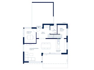 Fertighaus Concept 3 von KAMPA Schlüsselfertig ab 623637€, Satteldach-Klassiker Grundriss 1