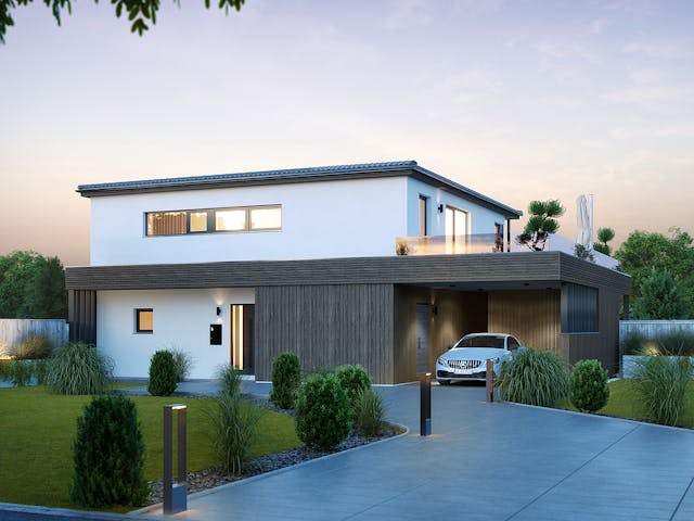 Fertighaus Concept 4 von KAMPA Schlüsselfertig ab 734939€, Stadtvilla Außenansicht 2