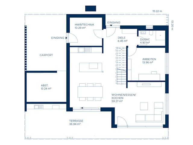 Fertighaus Concept 4 von KAMPA Schlüsselfertig ab 734939€, Stadtvilla Grundriss 1