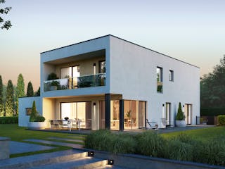 Fertighaus Concept 7 von KAMPA Schlüsselfertig ab 707900€, Cubushaus Außenansicht 1