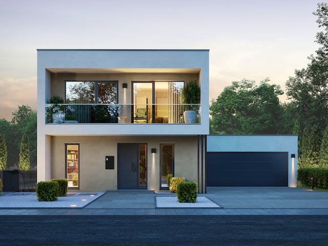 Fertighaus Concept 7 von KAMPA Schlüsselfertig ab 707900€, Cubushaus Außenansicht 2