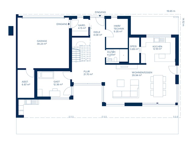 Fertighaus Concept 8 von KAMPA Schlüsselfertig ab 1114890€, Cubushaus Grundriss 1 Fertighaus Concept 8 von KAMPA Schlüsselfertig ab 1114890€, Cubushaus Grundriss 1
