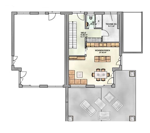 Kampa - Doppelhaus PD Floorplan 1