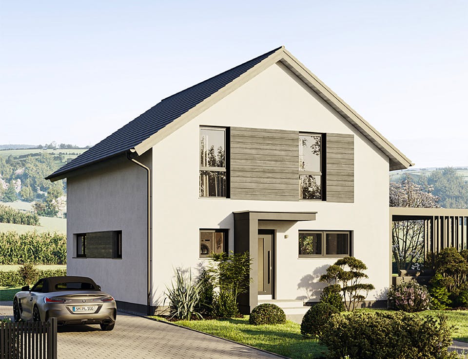 Fertighaus Edition Haus No. 1 von KAMPA Schlüsselfertig ab 418275€, Satteldach-Klassiker Außenansicht 1